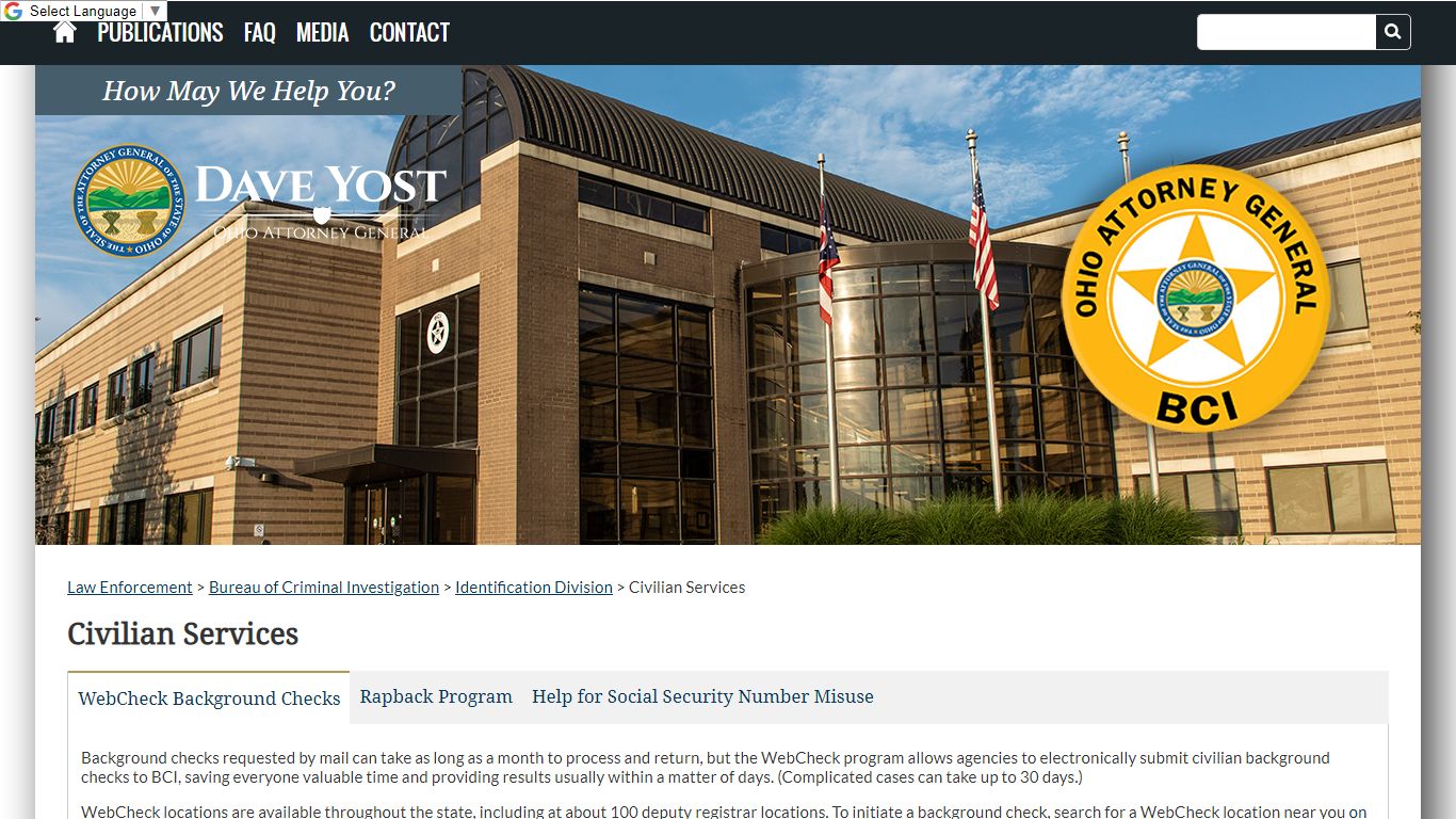 Civilian Services - Ohio Attorney General Dave Yost